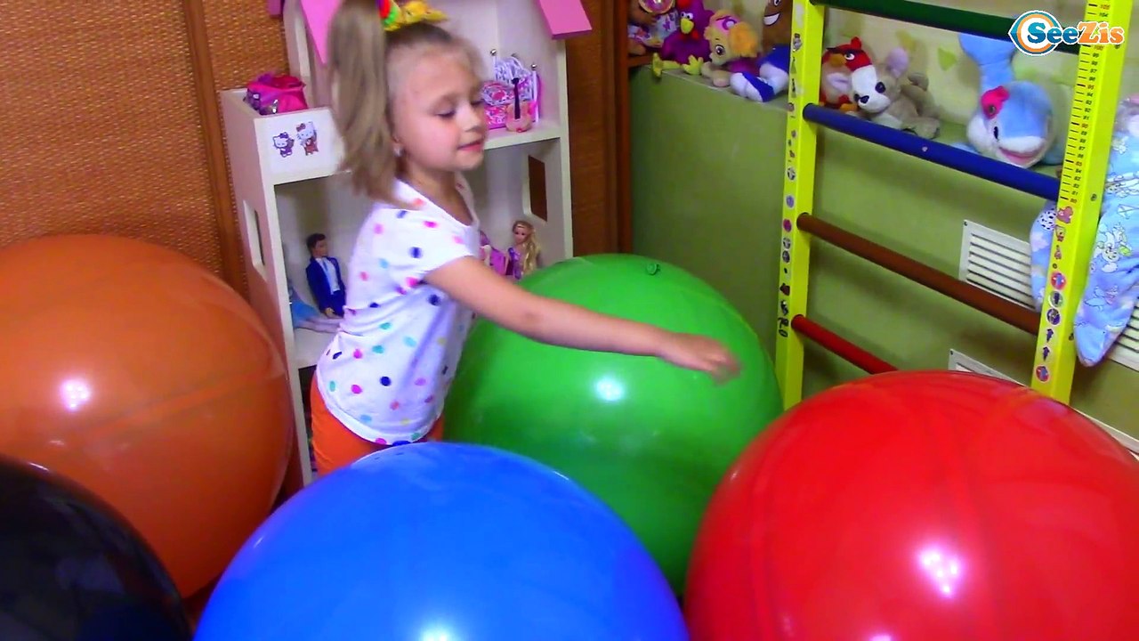 Learn Colors with Big Balloons for Children, Toddlers and Babies Bad Kid Car Popping Balloon