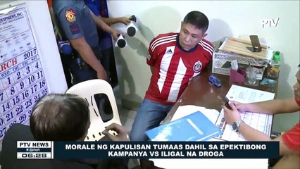 Morale ng kapulisan, tumaas dahil sa epektibong kampanya vs iligal na droga