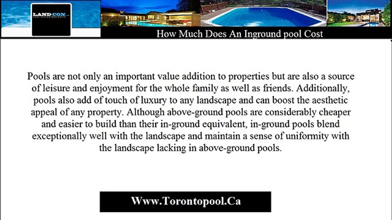 How Much Does An Inground Pool Cost