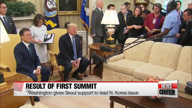 Summit wins Washington's backing for Seoul to lead Korean peninsula peace efforts
