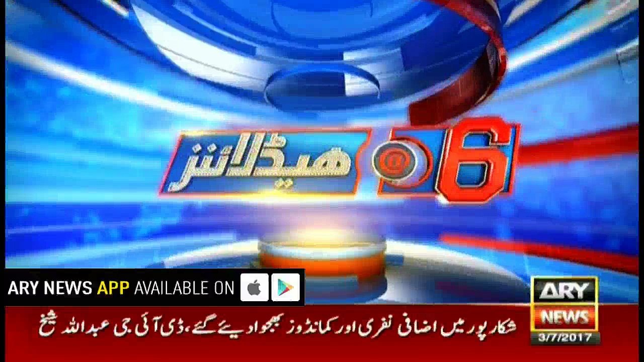 Headlines 1800 3rd July 2017
