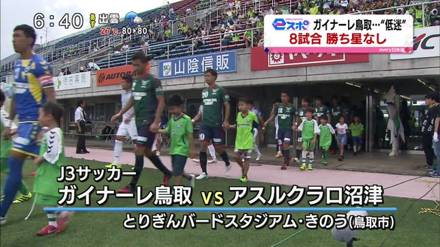 ｅスポ　サッカーＪ３　ガイナーレ鳥取　ホーム戦は・・・