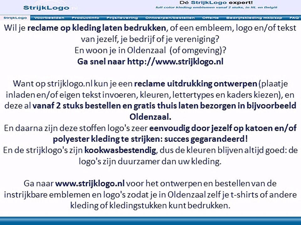 Reclame kleding bedrukken Oldenzaal