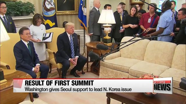 Summit wins Washington's backing for Seoul to lead Korean peninsula peace efforts
