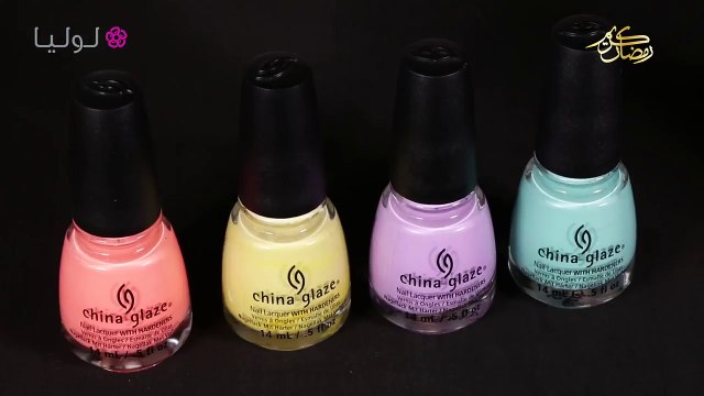 مناكير صيفي مع لصقات الاظافر | Summer nails design with stickers