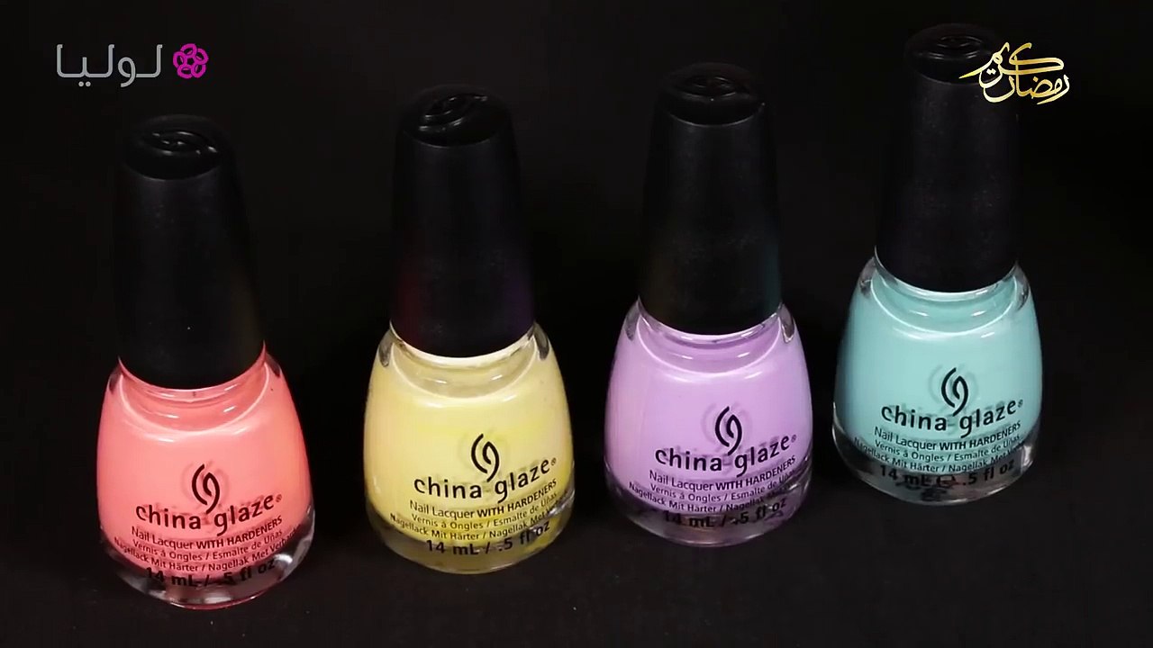 مناكير صيفي مع لصقات الاظافر | Summer nails design with stickers