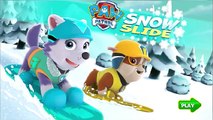 Un jugabilidad patrulla pata diapositiva nieve patrulla canina minijuego español