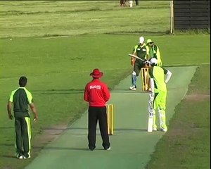 A Angry Zeeshan Siddiqui after getting a huge six by Imran Nazir