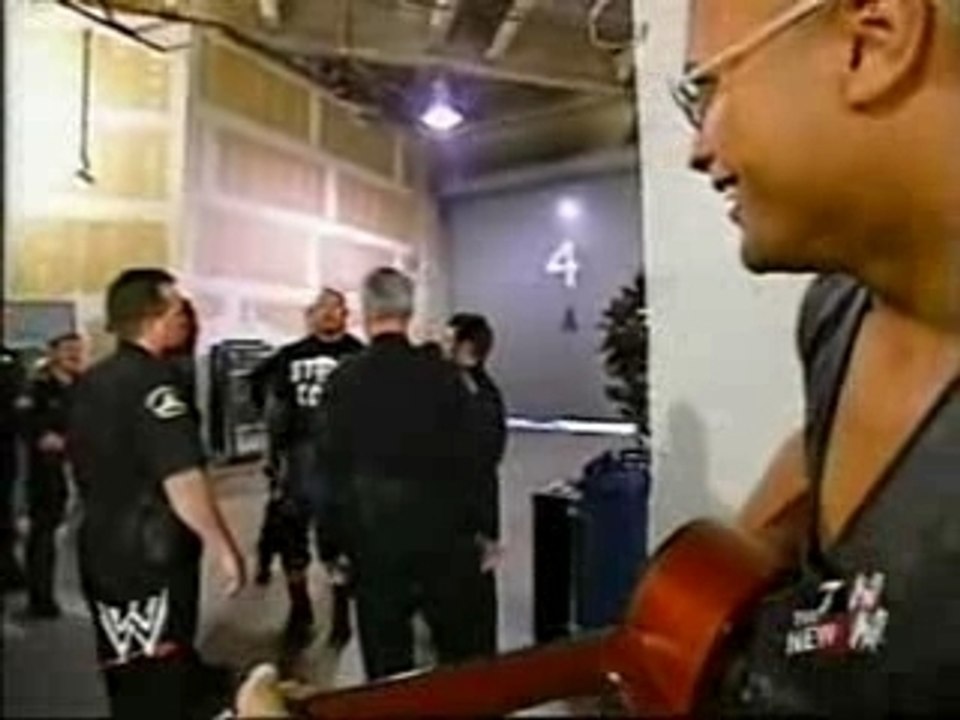 The Rock Sings For Austin Backstage
