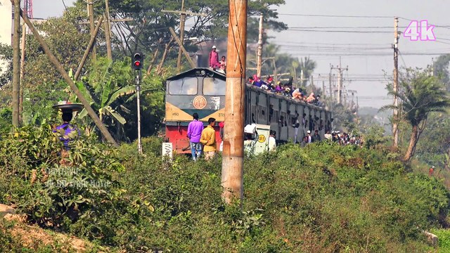 Dhaka Bound Haor Express Train Entering Tongi Railway Station