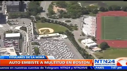 Download Video: Al menos nueve heridos tras embestida de vehículo a un grupo de peatones cerca del Aeropuerto Internacional de Boston