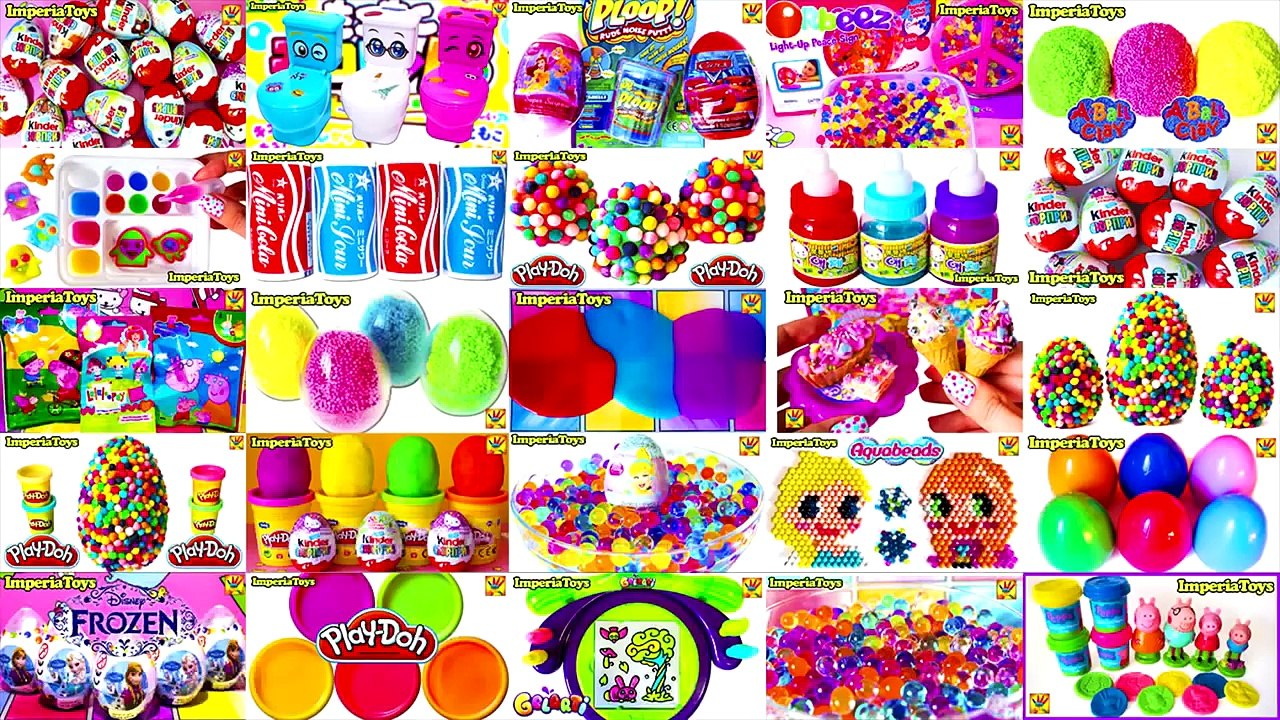 3 ICE CREAM Surprise eggs!!! Kinder surprise Spongebob Chuggington Masha Shopkins Imperia