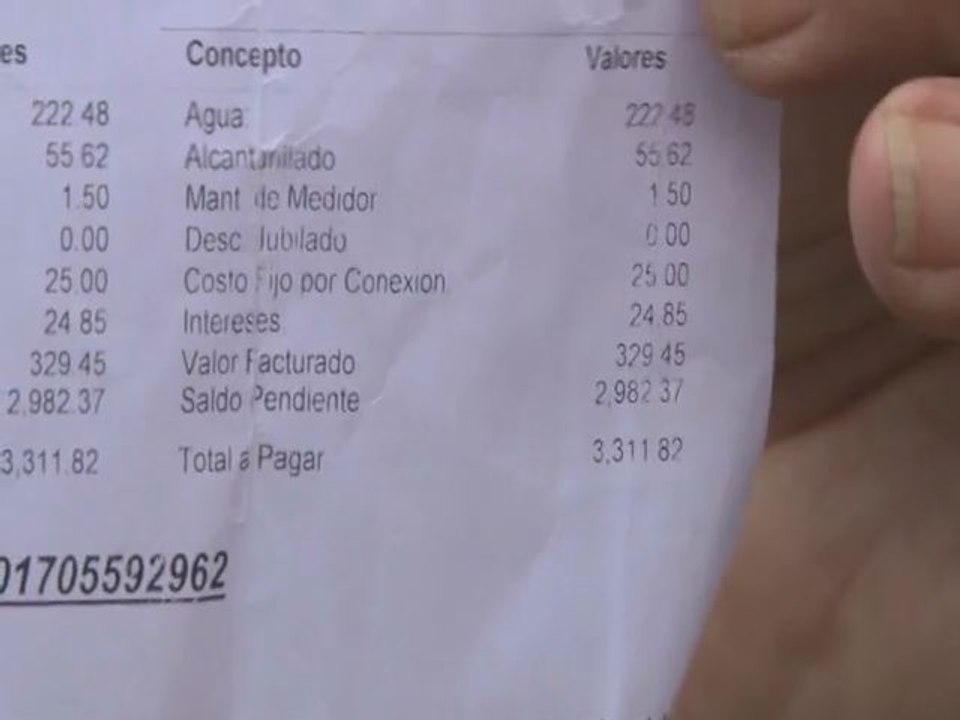 Denuncian al SANAA por cobros excesivos