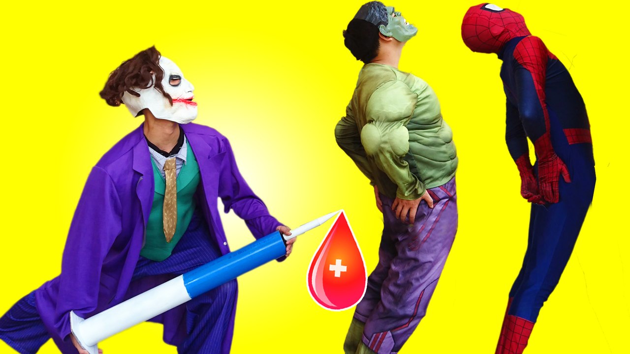 Frozen Elsa & Spiderman  Joker steal BIG NEEDLE of Doctor injection Spiderman Hulk Superhero funny