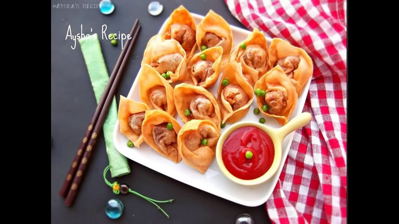 চিকেন অনথন    চাইনিজ ফ্রায়েড অনথন    Bangladeshi Chinese Restaurant Style Fried Chichen Wontons