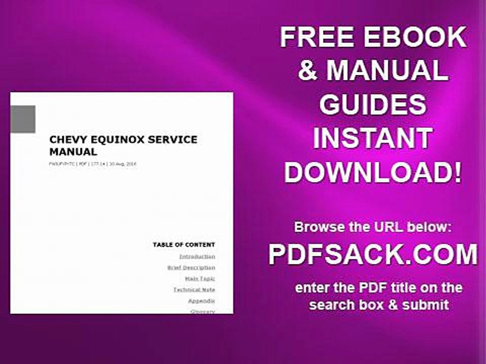 Chevy Equinox Service Manual