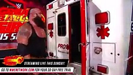 Roman Reigns Spears Braun Strowman off the stage- Raw, July 3, 2017