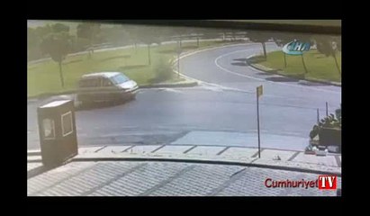 Kamyoncuların sopalı yol verme kavgası kamerada