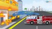 Red Fire Truck & Police Car & Emergency Cars - Fire in the Car Service! Kids Animation