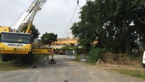 L'arrivée de la passerelle du centre équestre