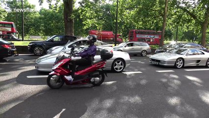 Ferrari 308 GTB Vetroresina supercars drive through London