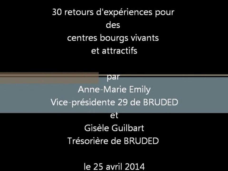 30 retours d'expériences des centres bourgs