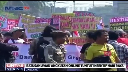 Ratusan Awak Angkutan Online Unjuk Rasa Tuntut Intensif Hari Raya