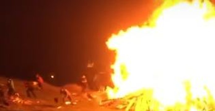 Italian Youths Lucky to Be Unharmed by Huge Bonfire Explosion