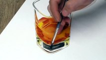 Glass of Whiskey Speed Painting in 3D
