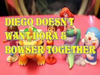 DIEGO DOESN'T WANT DORA THE EXPLORER & BOWSER SUPER MARIO TOGETHER ARIEL LITTLE MERMAID DORAEMOAN DISNEY Toys Kids Video