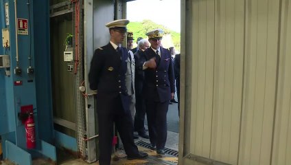 Macron sur la base des sous-marins nucléaires de l'Ile Longue