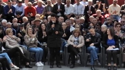 Report TV - Mbesa e At Zef Pllumit nga çadra e PD: Bashkë për të mos harruar