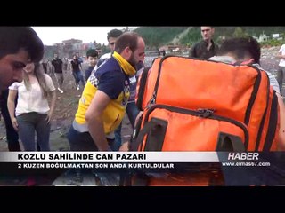 Dalgaların sürüklediği iki kuzen kurtarıldı