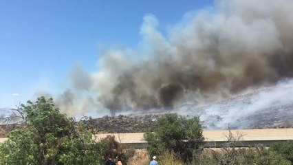 Brush Fire Erupts Along 101 Freeway Near Camarillo Springs