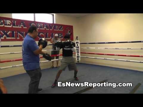 boxing star Joseph Diaz Jr. A Beast Working The Mitts