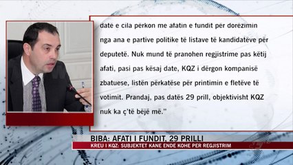 Télécharger la video: Kreu i KQZ-së Denar Biba: Afati i fundit i regjistrimit, 29 prilli - News, Lajme - Vizion Plus