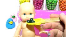 Baby Doll Bath Time M&Ms Chocolate Nursery Rhymes Finger Family Song