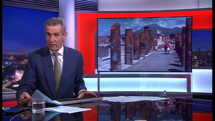 Pompeii lit up at night