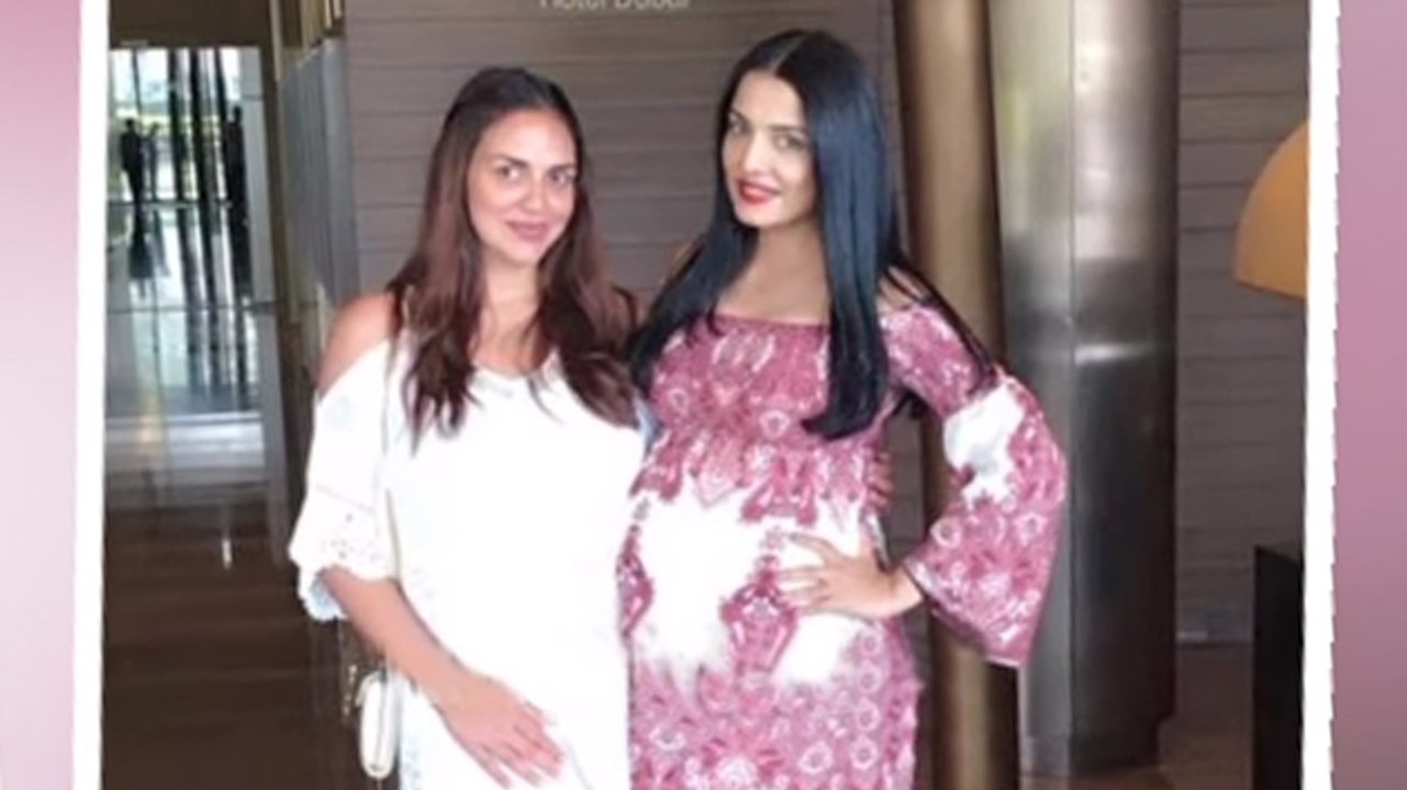 Celina Jaitly And Esha Deol Flaunt Baby Bumps Together