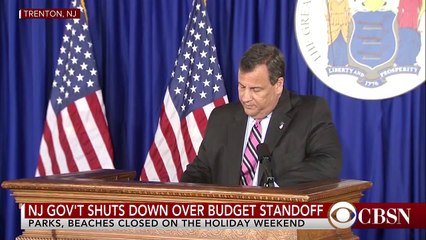 Christie calls NJ government shutdown "embarrassing"