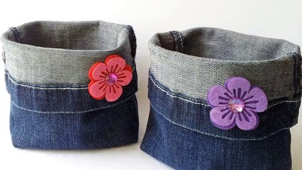 فكرة بسيطة لعمل حقيبة بالجينز