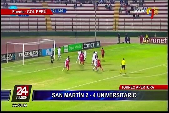 Universitario goleó 4-1 a San Martín por el Torneo Apertura