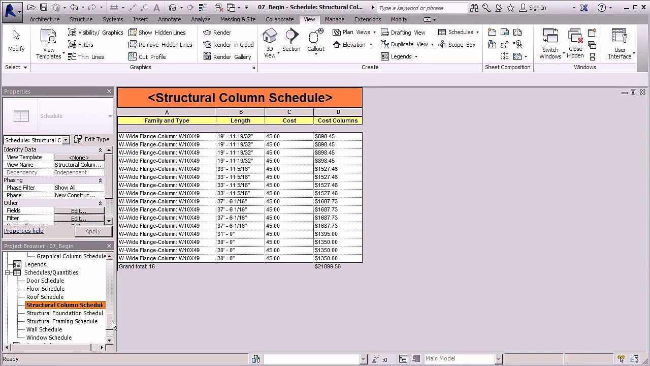 07. Exporting Schedules to a spread sheet