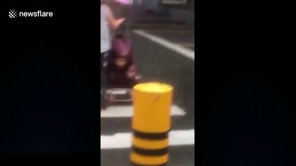 Grandma comes up with innovate way to protect grandson from rainstorm