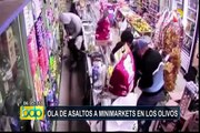 Asaltan dos locales comerciales que funcionan como minimarkets en Los Olivos