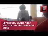 Maestra de primaria de Texcoco agrede a golpes a alumno