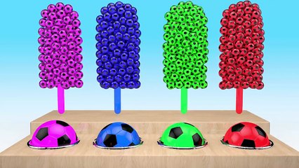 Learn Colors for Kids With 3D Ice Cream Soccer Balls For Childrens Toddlers Baby - YouTube