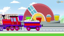 Learn Colors with the FUNNY Train Cartoon about Trains - Learn Numbers & Shapes