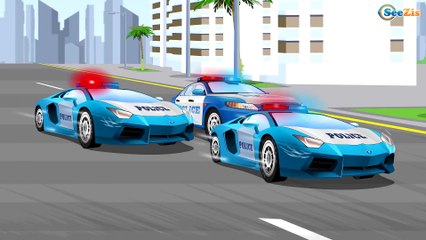 Coches de POLICIA Aprender colores para niños - Video educativo en español