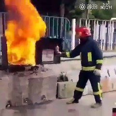 Fireman used coke to extinguish fire